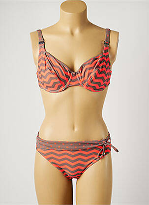 Maillot de bain 2 pièces stretch haut soutien-gorge emboitant rose SUN PLAYA femme