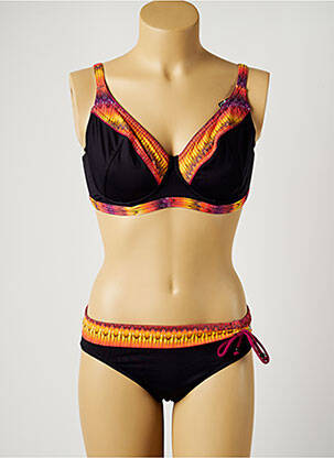 Maillot de bain 2 pièces stretch haut soutien-gorge emboitant noir SUN PLAYA femme