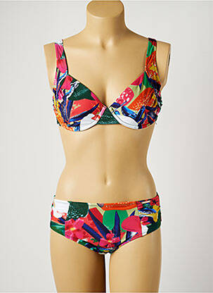 Maillot de bain 2 pièces stretch haut soutien-gorge emboitant rose YSABEL MORA femme