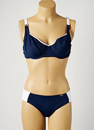 Maillot de bain 2 pièces stretch haut soutien-gorge emboitant bleu SUN PLAYA femme