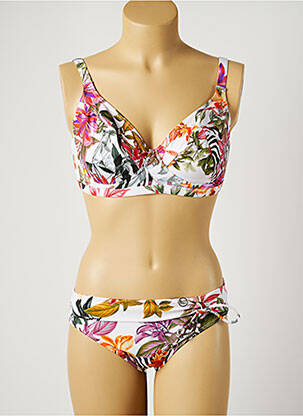 Maillot de bain 2 pièces stretch haut soutien-gorge emboitant rose SUN PLAYA femme