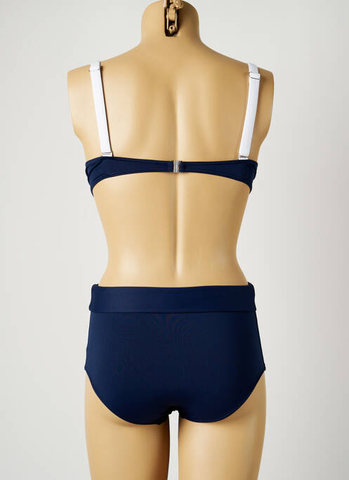 Maillot de bain 2 pièces stretch haut soutien-gorge emboitant bleu SUN PLAYA femme