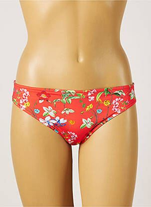 Bas de maillot de bain imprimé fleurs culotte rouge TESSY femme