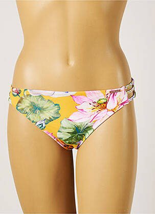 Bas de maillot de bain imprimé fleurs culotte jaune YSABEL MORA femme