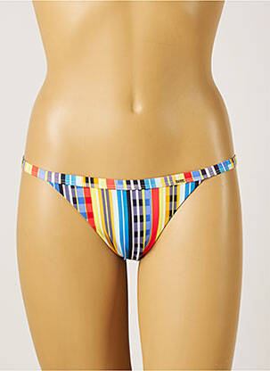 Bas de maillot de bain imprimé fantaisie culotte bleu PIHA femme