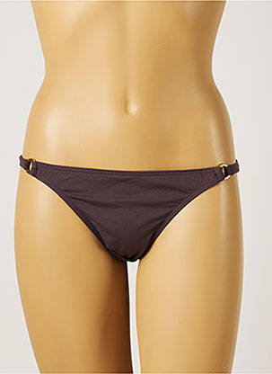 Bas de maillot de bain stretch culotte marron KIWI femme