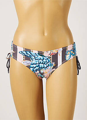 Bas de maillot de bain imprimé fantaisie culotte rose PIHA femme