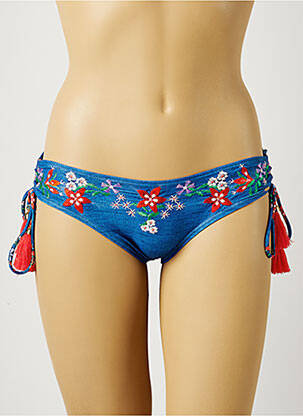 Bas de maillot de bain imprimé fleurs culotte bleu PIHA femme