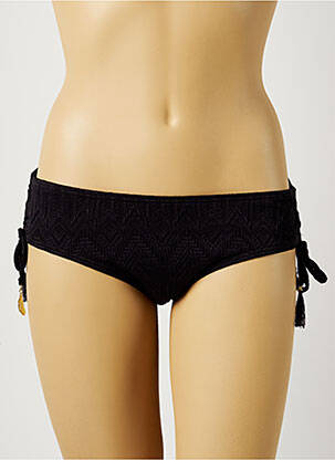 Bas de maillot de bain tissage texturé shorty noir PIHA femme