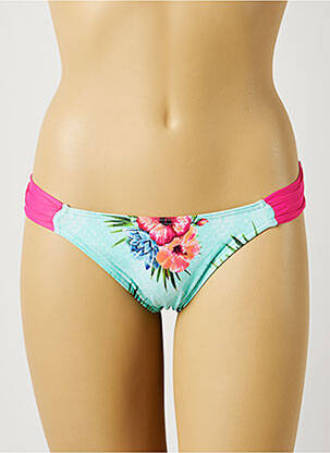 Bas de maillot de bain imprimé fleurs culotte bleu KIWI femme
