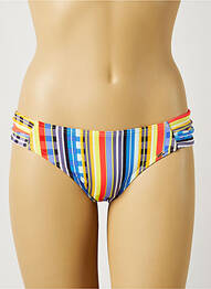 Bas de maillot de bain imprimé rayures culotte bleu PIHA femme