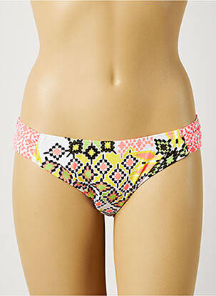 Bas de maillot de bain imprimé fantaisie culotte jaune MOONTIDE femme