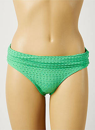 Bas de maillot de bain tissage texturé culotte vert KIWI femme
