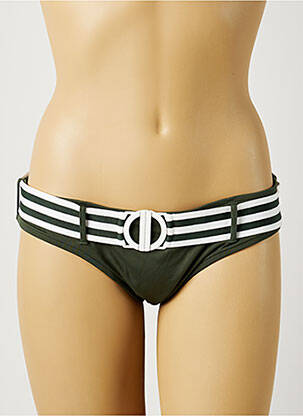 Bas de maillot de bain imprimé rayures culotte vert SEAFOLLY femme