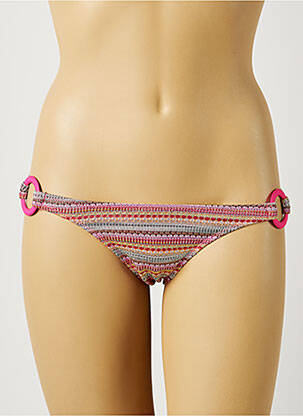Bas de maillot de bain imprimé fantaisie culotte rose KIWI femme