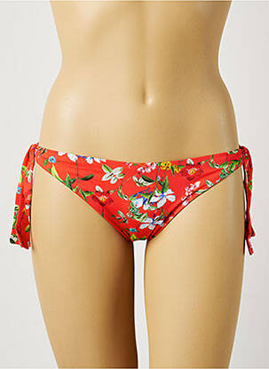 Bas de maillot de bain imprimé fleurs bikini rouge TESSY femme