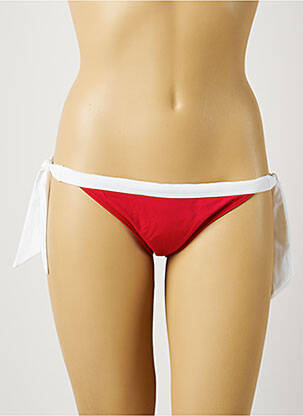 Bas de maillot de bain fermeture liens à nouer bikini rouge KIWI femme