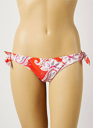 Bas de maillot de bain fermeture liens à nouer bikini orange MOONTIDE femme