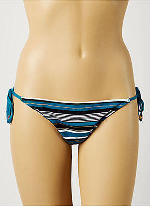 Bas de maillot de bain imprimé rayures bikini bleu KIWI femme