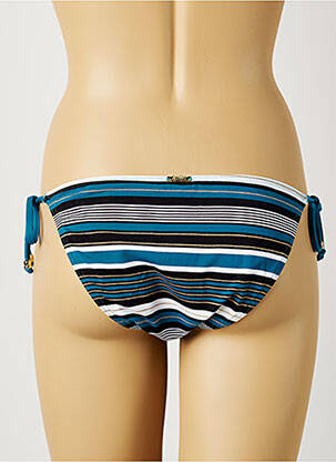 Bas de maillot de bain imprimé rayures bikini bleu KIWI femme