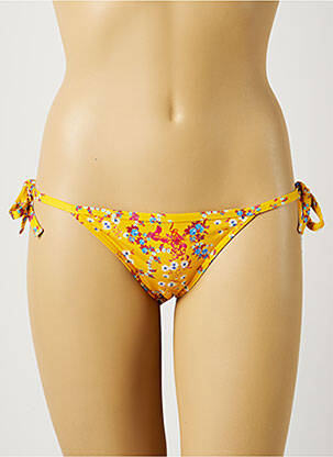 Bas de maillot de bain imprimé fleurs bikini jaune KIWI femme