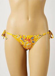 Bas de maillot de bain imprimé fleurs bikini jaune KIWI femme