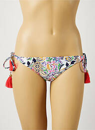 Bas de maillot de bain fermeture liens à nouer bikini blanc MOONTIDE femme