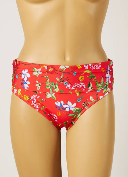 Bas de maillot de bain imprimé fleurs culotte rouge TESSY femme