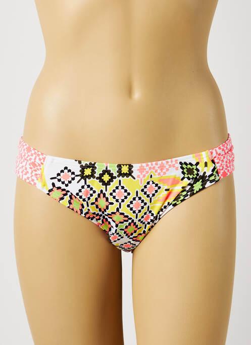 Bas de maillot de bain imprimé fantaisie culotte jaune MOONTIDE femme
