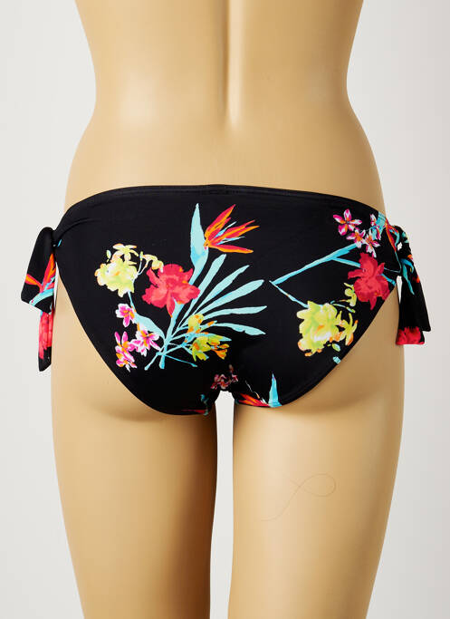 Bas de maillot de bain imprimé fleurs bikini noir AUDELLE femme