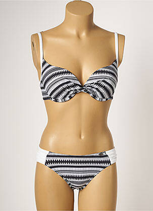 Maillot de bain 2 pièces stretch haut soutien-gorge moulé noir SUN PLAYA femme