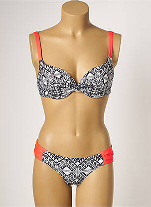 Maillot de bain 2 pièces stretch haut soutien-gorge moulé noir LPB femme