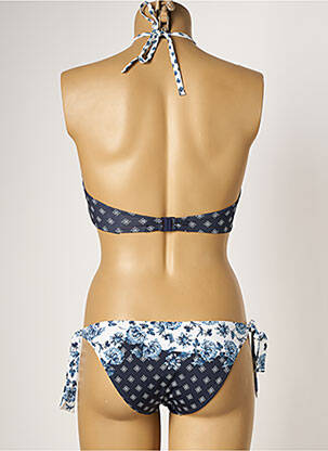 Maillot de bain 2 pièces stretch haut soutien-gorge moulé bleu TESSY femme