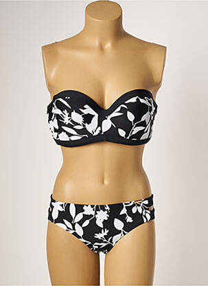 Maillot de bain 2 pièces stretch haut soutien-gorge moulé noir YSABEL MORA femme