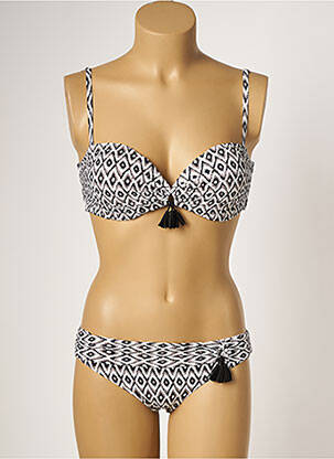 Maillot de bain 2 pièces stretch haut soutien-gorge moulé noir DAG ADOM femme