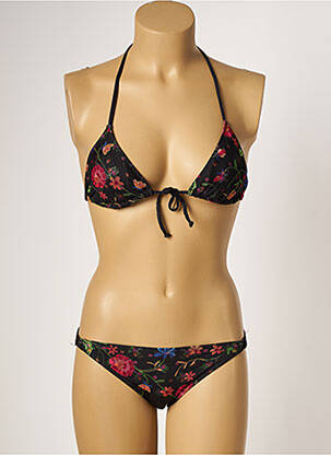 Maillot de bain 2 pièces stretch haut soutien-gorge moulé noir BORABORA femme