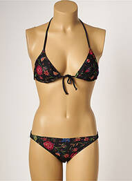 Maillot de bain 2 pièces stretch haut soutien-gorge moulé noir BORABORA femme