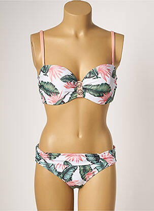 Maillot de bain 2 pièces stretch haut soutien-gorge moulé vert LPB femme