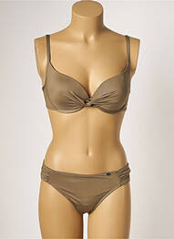 Maillot de bain 2 pièces stretch haut soutien-gorge moulé vert SUN PLAYA femme