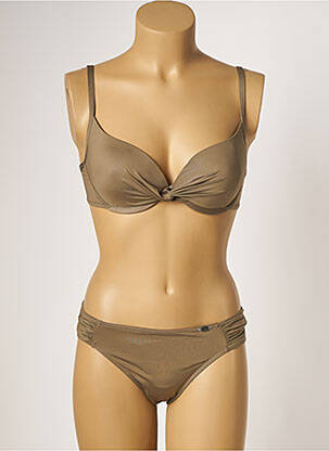 Maillot de bain 2 pièces stretch haut soutien-gorge moulé vert SUN PLAYA femme