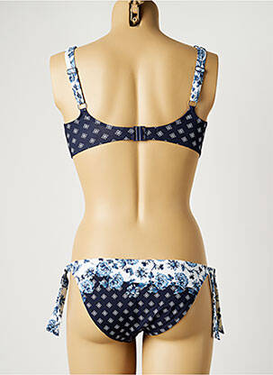 Maillot de bain 2 pièces stretch haut triangles bleu TESSY femme