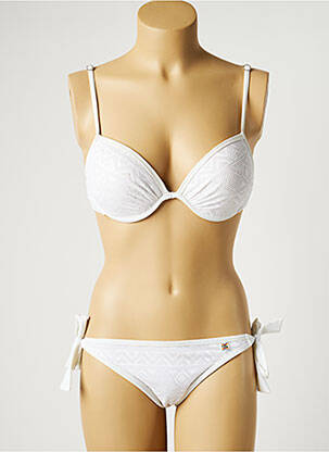 Maillot de bain 2 pièces stretch haut soutien-gorge moulé blanc LITTLE MARCEL femme