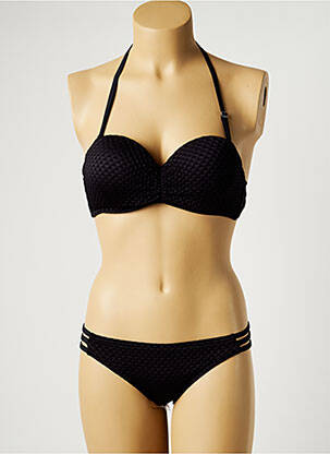 Maillot de bain 2 pièces stretch haut soutien-gorge balconnet noir DAG ADOM femme