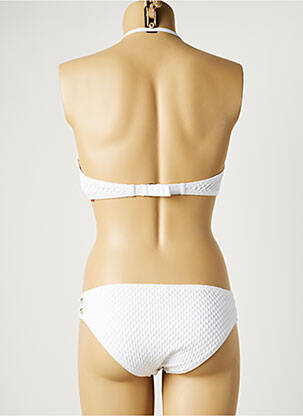 Maillot de bain 2 pièces stretch haut soutien-gorge balconnet blanc DAG ADOM femme