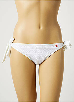 Bas de maillot de bain effet matière satinée bikini blanc LITTLE MARCEL femme