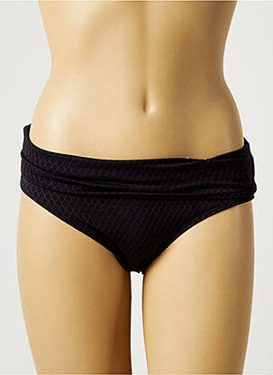 Bas de maillot de bain effet matière satinée culotte noir CHERRY BEACH femme