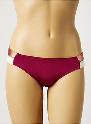 Bas de maillot de bain effet matière satinée culotte rose KIWI femme