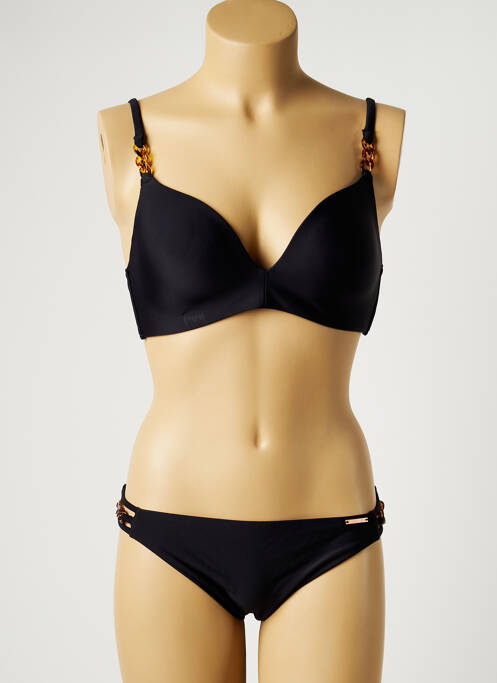 Maillot de bain 2 pièces stretch haut triangles noir YSABEL MORA femme