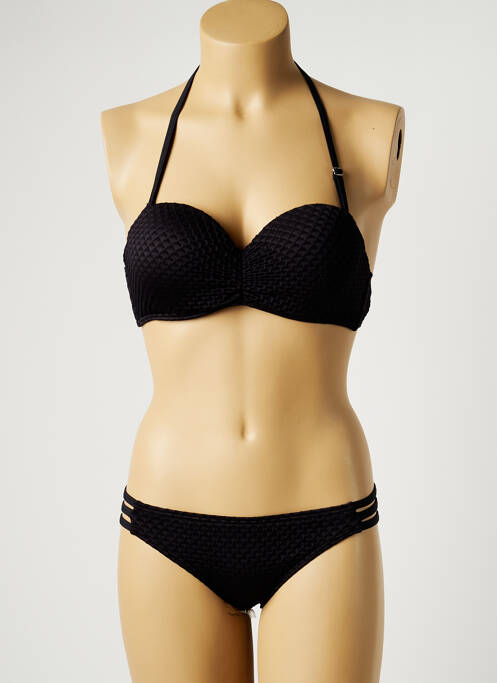 Maillot de bain 2 pièces stretch haut soutien-gorge balconnet noir DAG ADOM femme