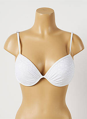 Haut de maillot de bain bretelles élastiquées ajustables haut soutien-gorge push-up blanc LITTLE MARCEL femme